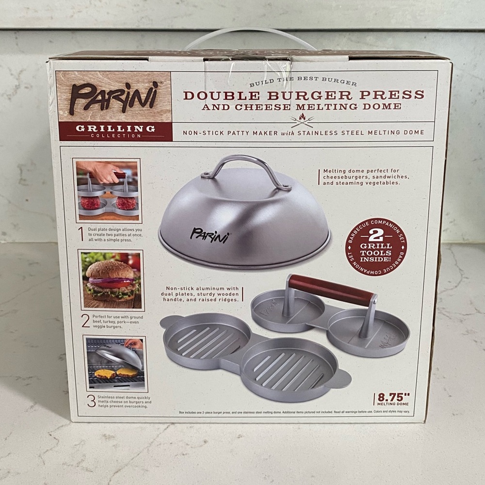 PARINI Double Burger Press And Melting Dome✨